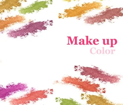 Various eyeshadow glitter isolate on white. Stock Illustration