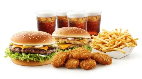 A Various Fast Food Background Stock Photos