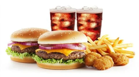 A Various Fast Food Background Stock Photos