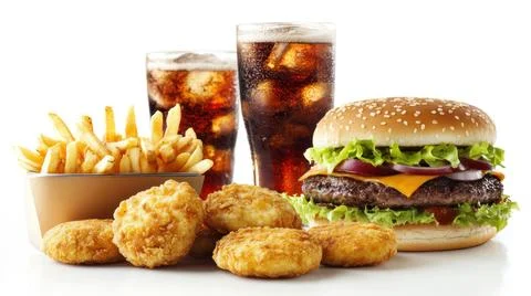 A Various Fast Food Background Stock Photos