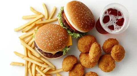 A Various Fast Food Background Stock Photos