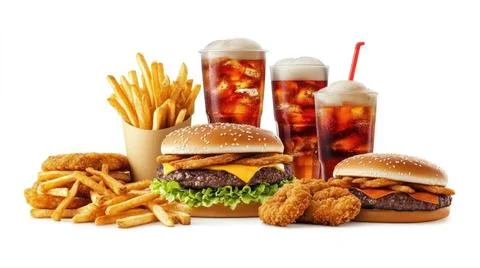 A Various Fast Food Background Stock Photos