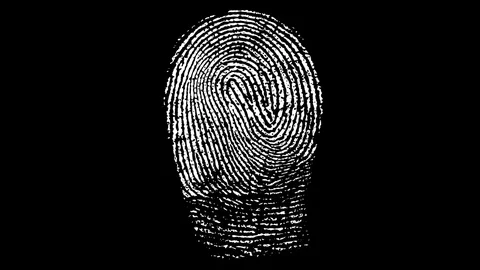 Various Fingerprints Running on black background Stock Footage 103163631
