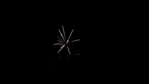 Various fireworks on the black night sky. Video in 4k resolution. Stock Footage 196236313