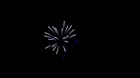 Various fireworks on the black night sky. Video in 4k resolution. Stock Footage 196236325