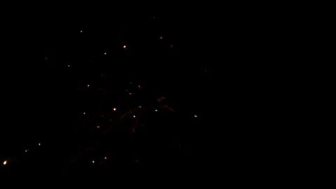 Various fireworks exploding against night sky. Small display. Stock Footage 99207657