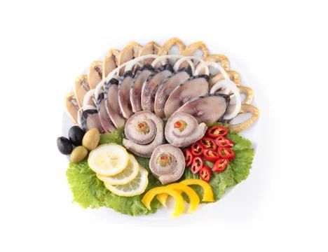 Various fish with vegetables Stock Photos