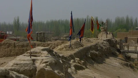 Various flags swaying in the breeze Stock Footage 88337704