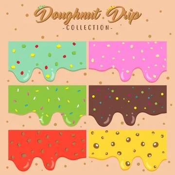 Various flavor of doughnut drip vector design collection Illustrazione stock