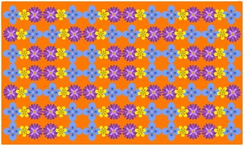 Various Flowers on abstract background Stock Illustration