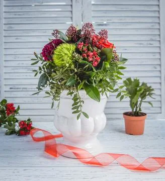 Various flowers on the table Stock Photos