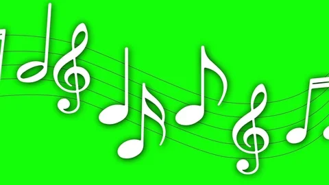 Various Flowing Musical Notes Stock Footage 108394034