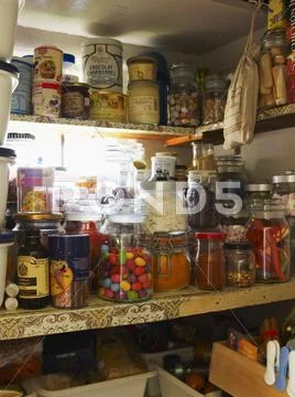 Various Foods In A Pantry