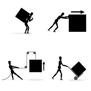 Various forms of cargo handling Stock Illustration