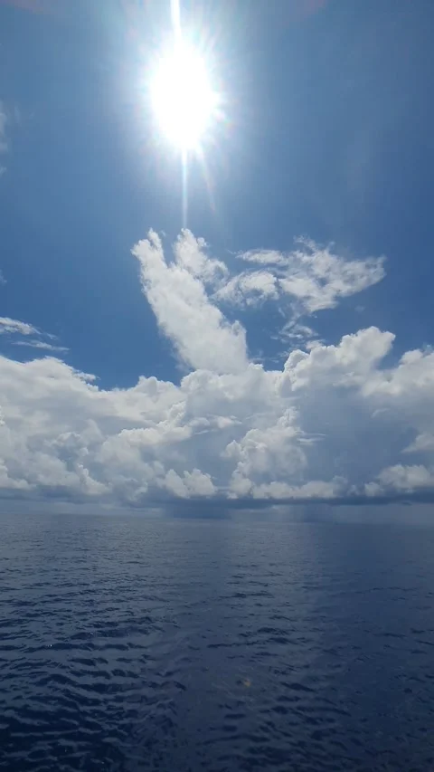 Various forms of cloud formations above the Banda Sea Stock Footage 294121972