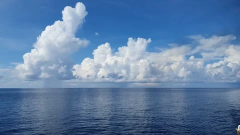 Various forms of cloud formations above the Banda Sea Stock Footage 294124626