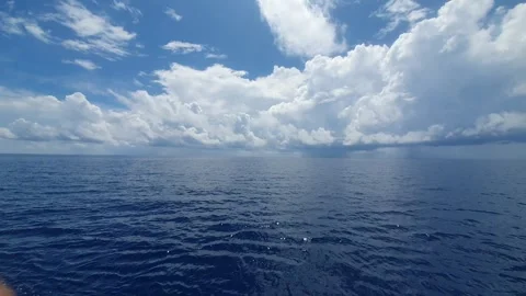 Various forms of cloud formations above the Banda Sea Stock Footage 294126943