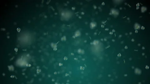 Various forms of life in a drop of water. simulation of protozoa by an organi 库存影片 188753526