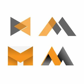 Various forms of the unusual letter M. Stock Illustration