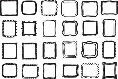 Various frame border styles for documents and designs イラスト素材