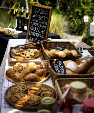 Various Fresh Baked Bakery Bread Products Stock Photos