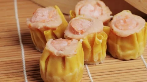 Various of frozen dim sum close-up macro. Food to take away. Chinese dessert Stock Footage 259074529