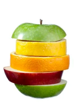 Various fruit slices Stock Photos