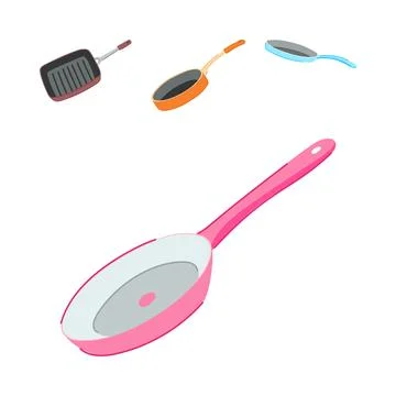 Various frying pans for everyday kitchen cooking Stock Illustration