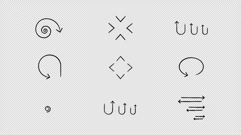 Various functional animated hand-drawn sketch arrows set Stock Footage 334192068