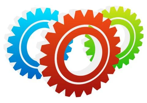 Various gear wheel, rack wheel vector graphics. Mechanics, manufacturing, ind Stock Illustration