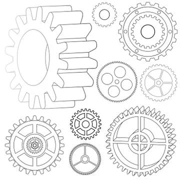 Various gears イラスト素材