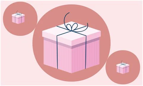 Various gift in circle on abstract background Illustrazione stock