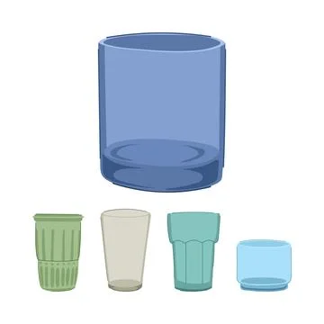 Various glass cups for drinks and beverages Stock Illustration