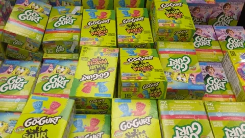 Various Go Gurt Available for Purchase Stock Footage 141620815
