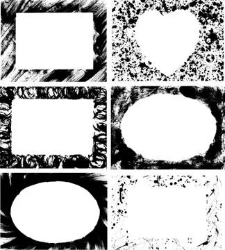 Various Grungy Borders 库存插图