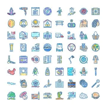 Various hand drawn scratch vector icons collection イラスト素材