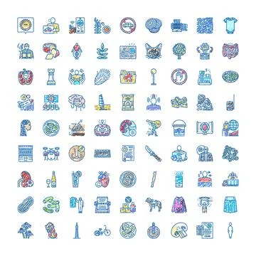 Various hand drawn scribble icons set Stock Illustration
