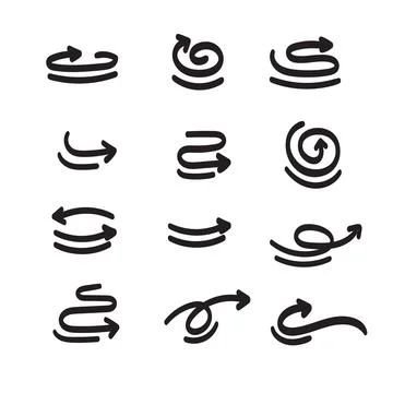 Various hand drawn Style Arrow Set Stock Illustration