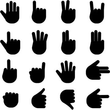 Various hand gestures Stock Illustration