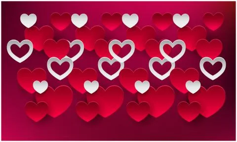 Various heart on abstract dark background Illustrazione stock