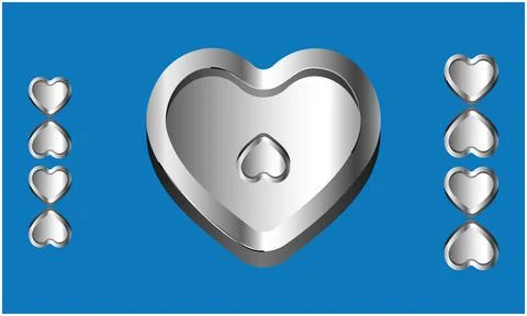 Various heart shape on abstract blue Background Stock Illustration