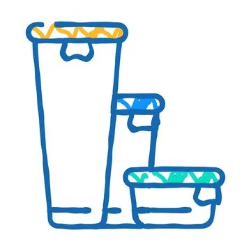 Various height of lunchbox icon doodle illustration Stock Illustration