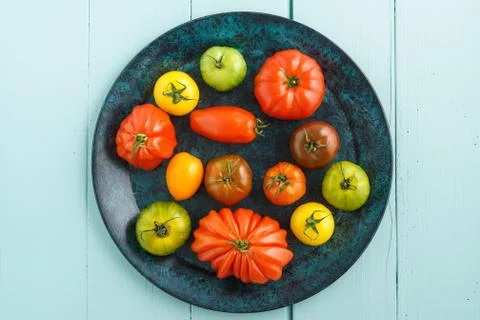 Various heirloom tomatoes Stock Photos
