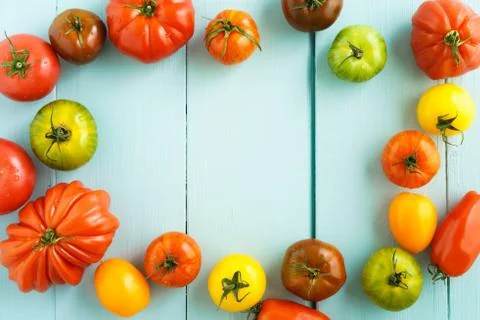 Various heirloom tomatoes Foto stock