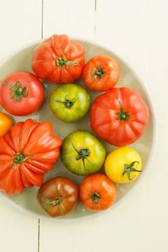 Various heirloom tomatoes Foto stock