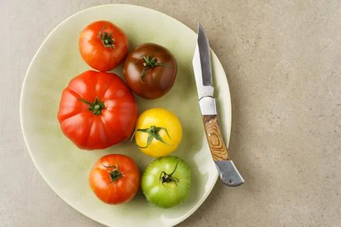 Various heirloom tomatoes Stock Photos