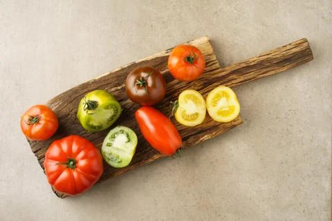 Various heirloom tomatoes Foto stock