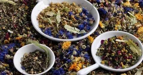 Various herbal tea Stock Footage 120966971