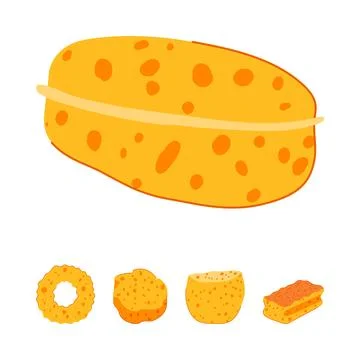 Various household bath and kitchen cleaning sponges Ilustração Stock