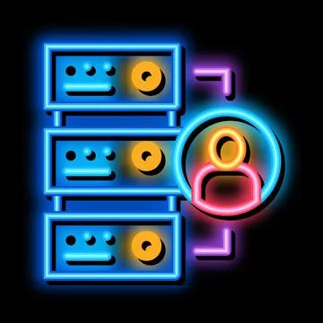 Various human functions neon glow icon illustration Illustrazione stock